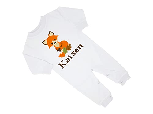 New Baby Boy's Printed Woodland Fox Personalized Infant Long Sleeve Romper Coming Home Outfit