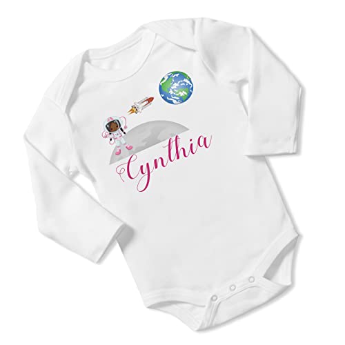 New Baby Girl's Printed Astronaut Outer Space Galaxy vs 2 Personalized Infant Bodysuit Coming Home Outfit