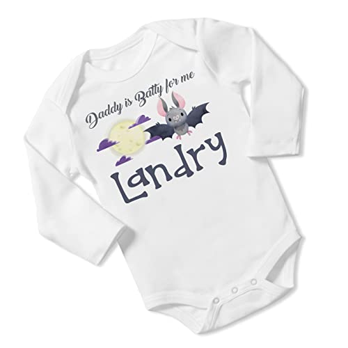 New Baby Boy's Printed Batty Halloween Bat VS 2 Personalized Infant Bodysuit Coming Home Outfit