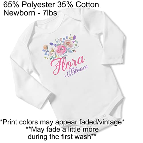 New Baby Girl's Printed Pink Floral vs 2 Personalized Infant Bodysuit Coming Home Outfit