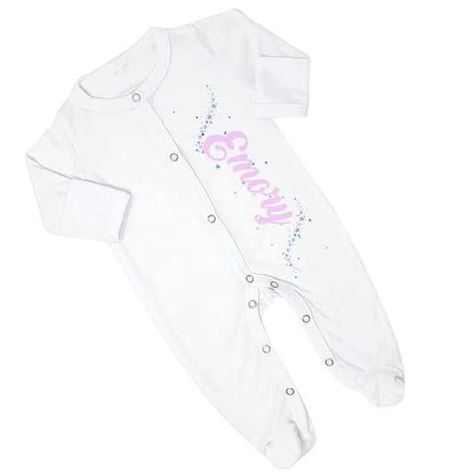 New Baby Girl's Twinkle Little Star Personalized Infant Footed Sleeper Coming Home Outfit