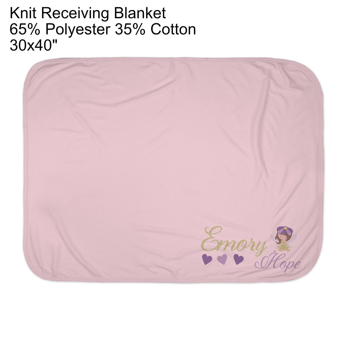 New Baby Girls Printed Woodland Fairy 2 Lime and Purple Personalized Infant Receiving Swaddle Blanket