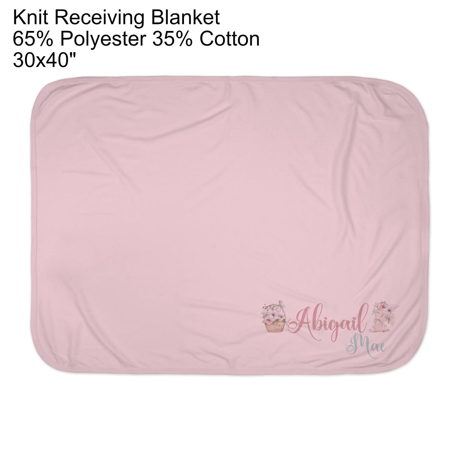 New Baby Girls Printed Spring Easter Bunny Rabbit Personalized Infant Receiving Swaddle Blanket