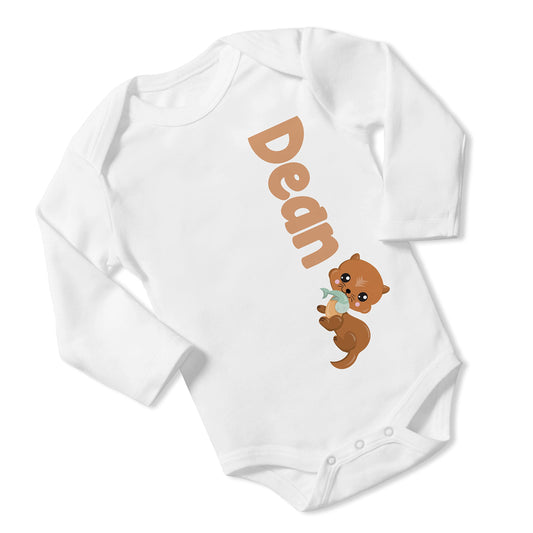 New Baby Boy's Printed Sea Otter VS 1 Personalized Infant Bodysuit Coming Home Outfit