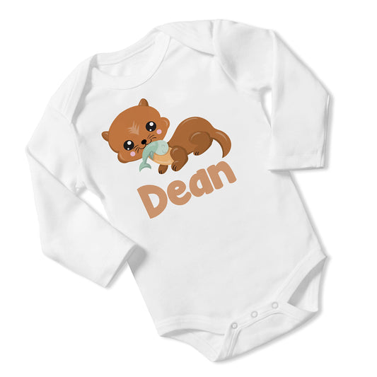 New Baby Boy's Printed Sea Otter VS 2 Personalized Infant Bodysuit Coming Home Outfit