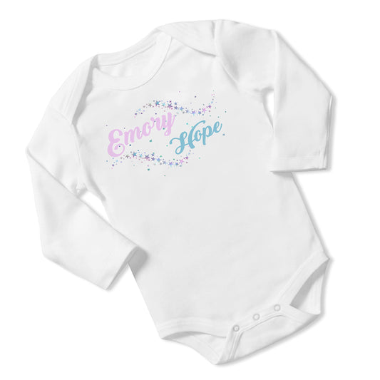 New Baby Girl's Printed Twinkle Little Star vs 2 Personalized Infant Bodysuit Coming Home Outfit