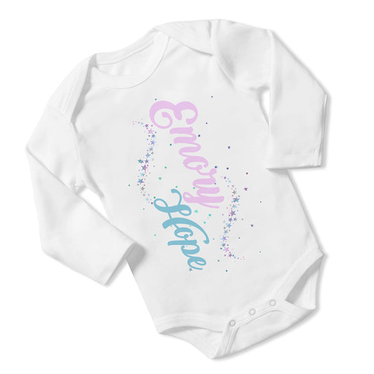 New Baby Girl's Printed Twinkle Little Star vs 1 Personalized Infant Bodysuit Coming Home Outfit