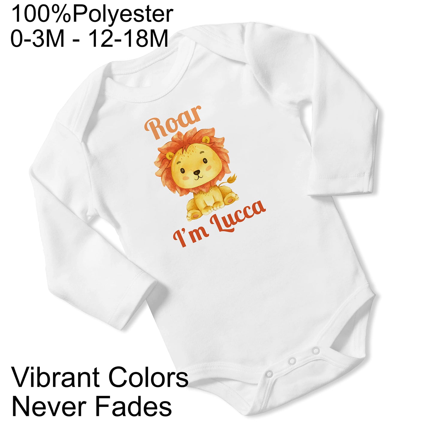 New Baby Boy's Printed King of the Jungle Lion VS 2 Personalized Infant Bodysuit Coming Home Outfit