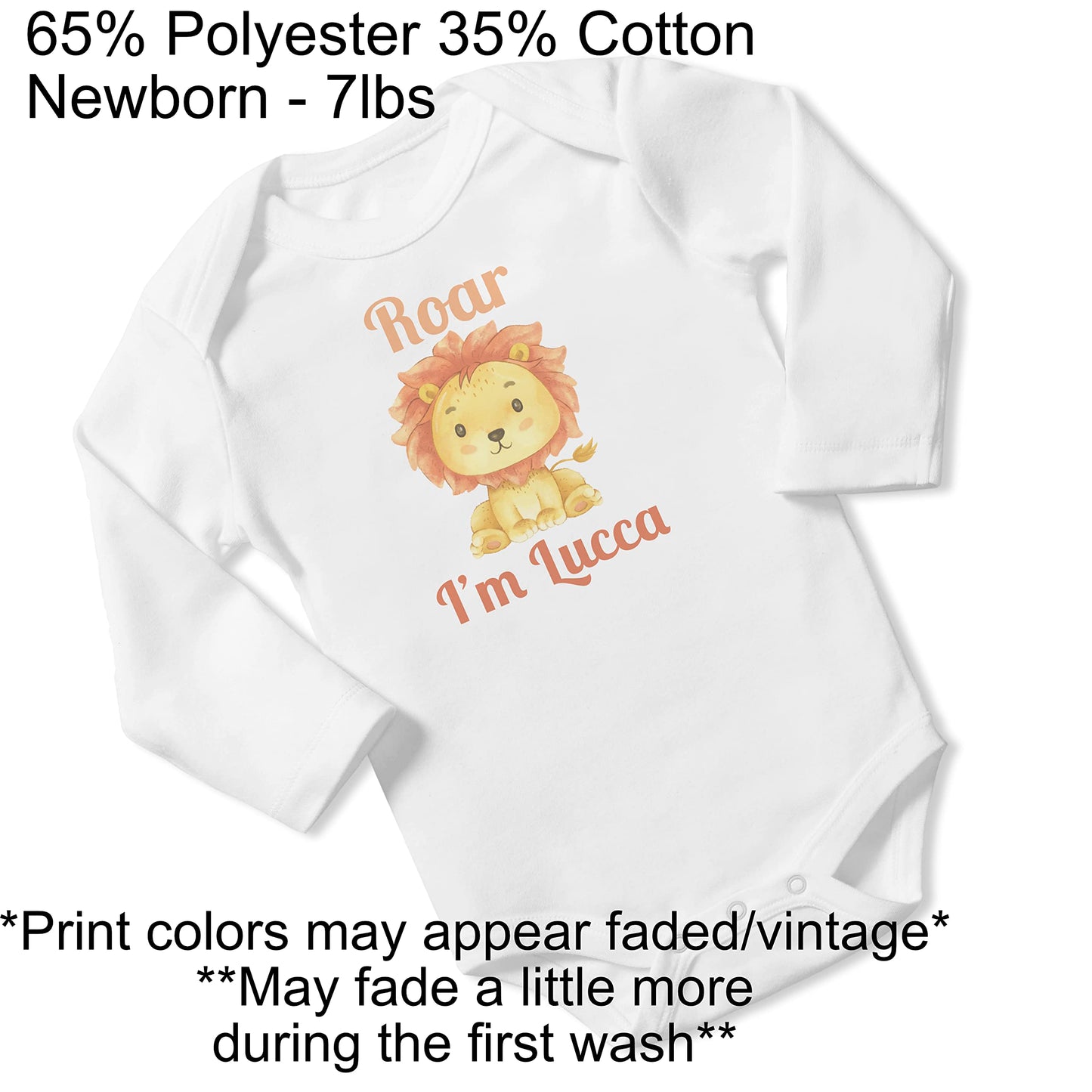 New Baby Boy's Printed King of the Jungle Lion VS 2 Personalized Infant Bodysuit Coming Home Outfit