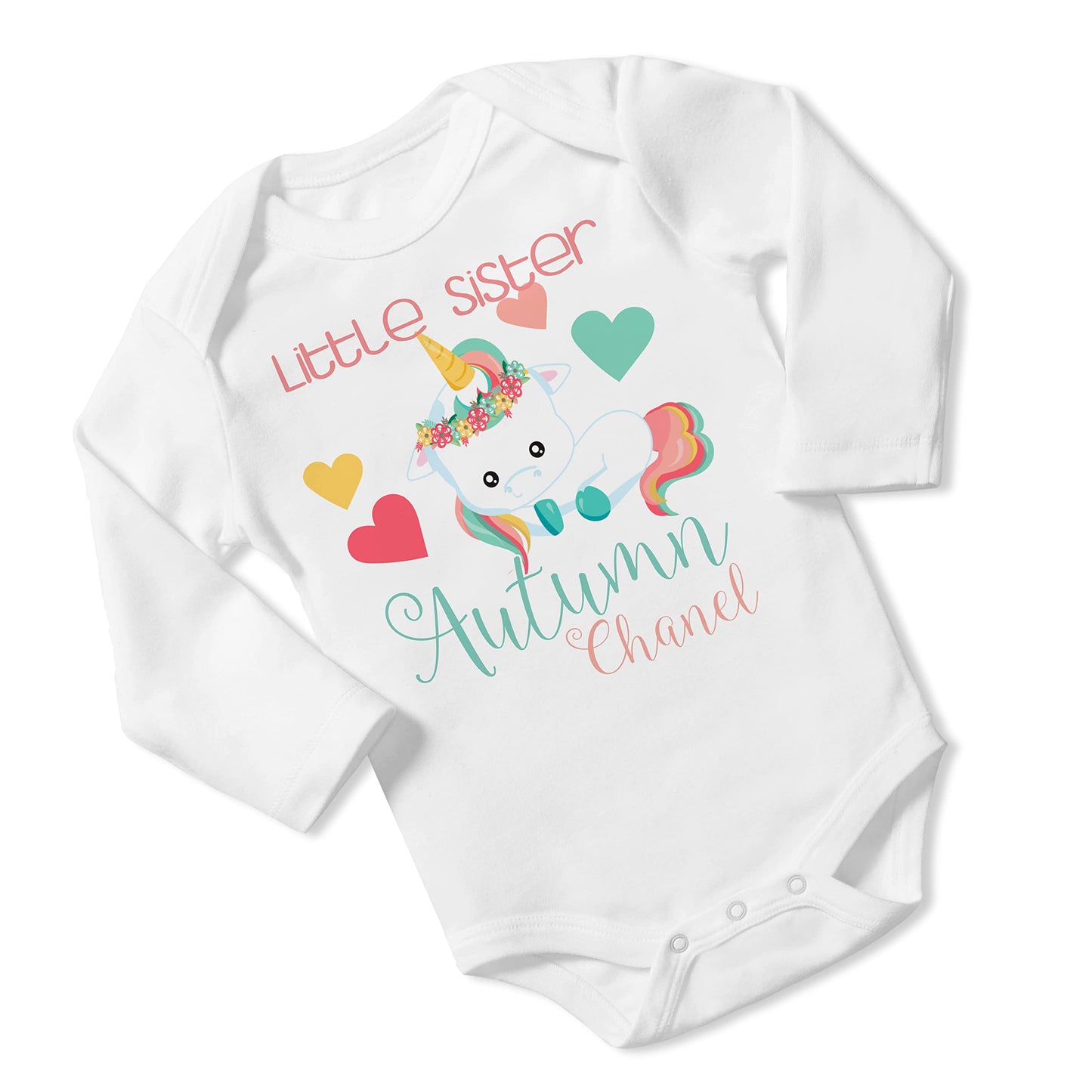 New Baby Girl's Printed Magical Unicorn vs 2 Personalized Infant Bodysuit Coming Home Outfit