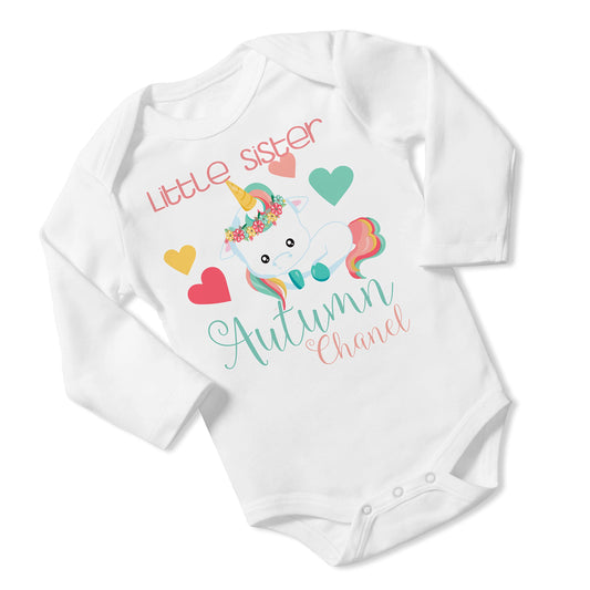 New Baby Girl's Printed Magical Unicorn vs 2 Personalized Infant Bodysuit Coming Home Outfit