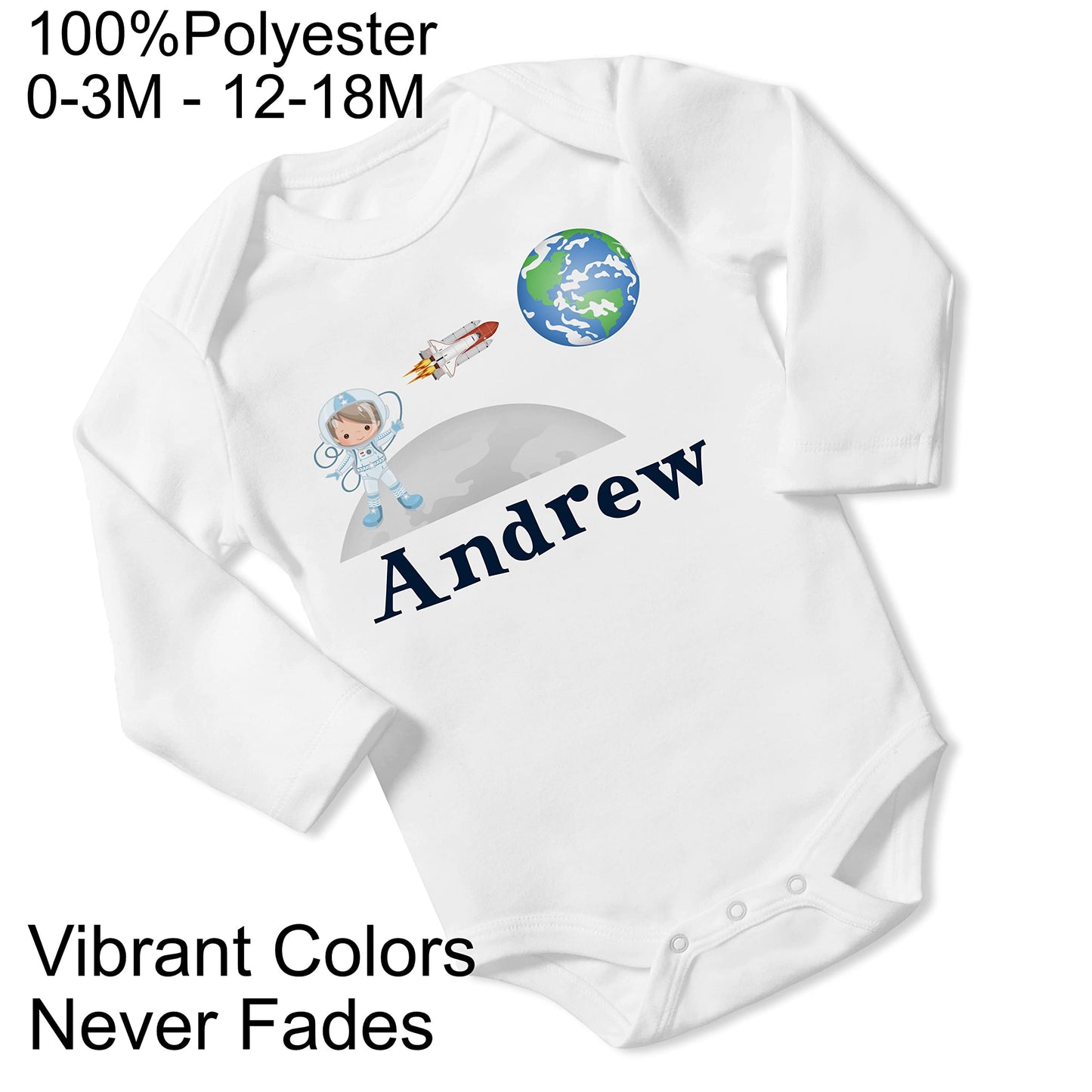 New Baby Boy's Printed Astronaut Outer Space Galaxy VS 2 Personalized Infant Bodysuit Coming Home Outfit