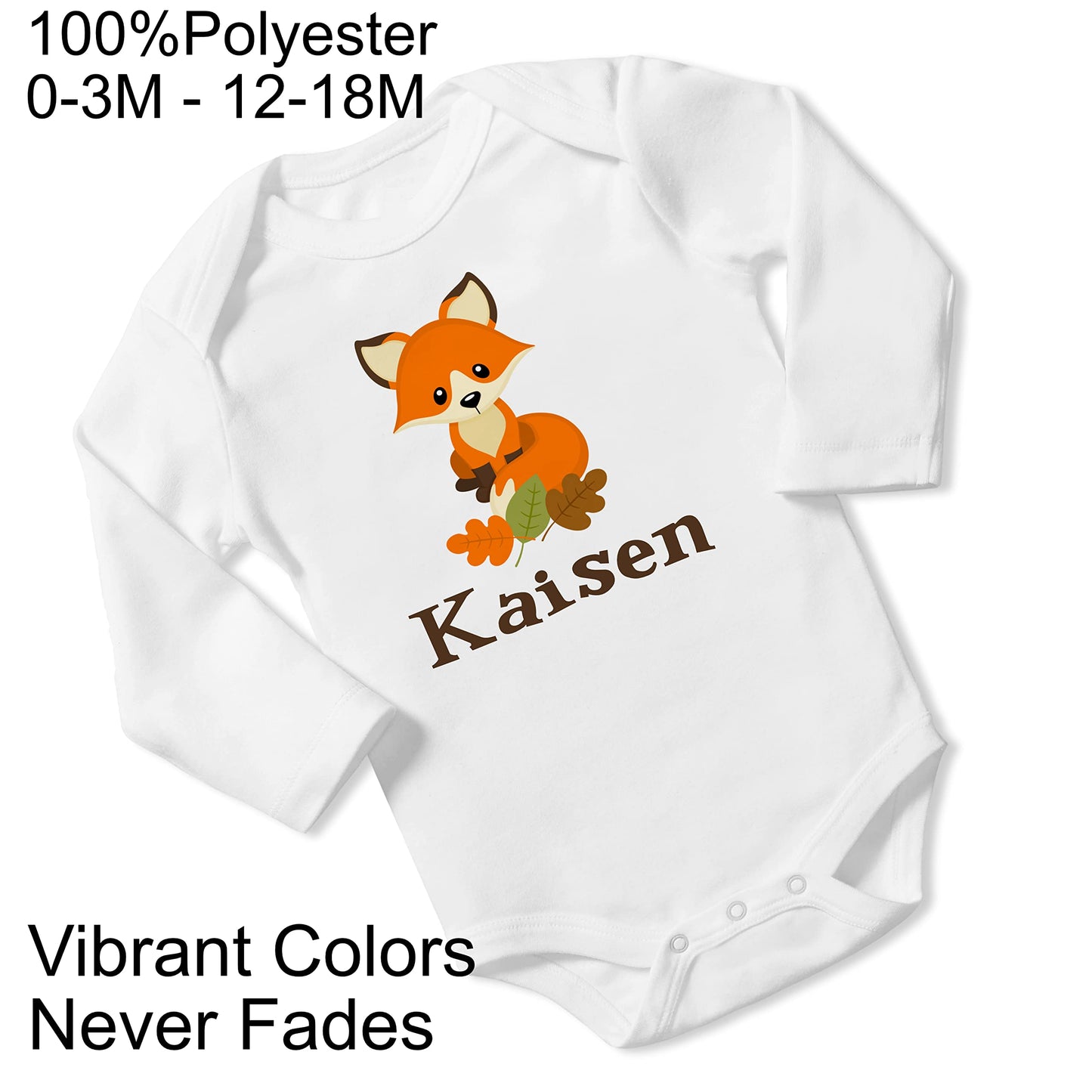 New Baby Boy's Printed Woodland Fox VS 2 Personalized Infant Bodysuit Coming Home Outfit