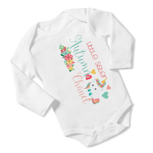 New Baby Girl's Printed Magical Unicorn vs 1 Personalized Infant Bodysuit Coming Home Outfit