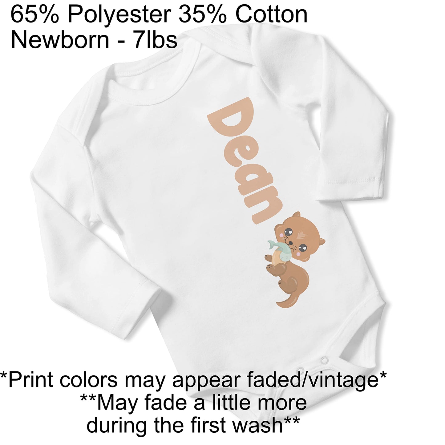 New Baby Boy's Printed Sea Otter VS 1 Personalized Infant Bodysuit Coming Home Outfit