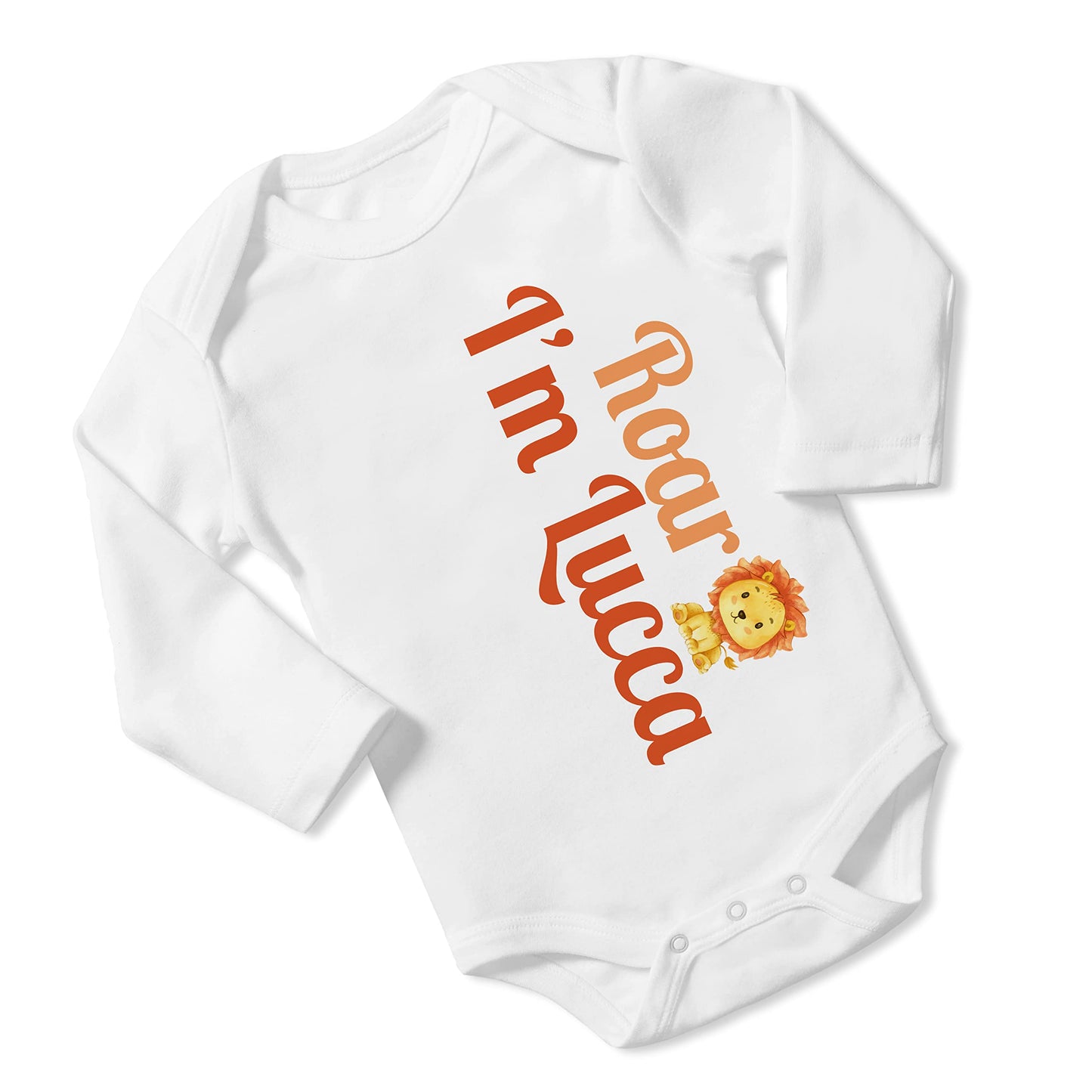 New Baby Boy's Printed King of the Jungle Lion VS 1 Personalized Infant Bodysuit Coming Home Outfit